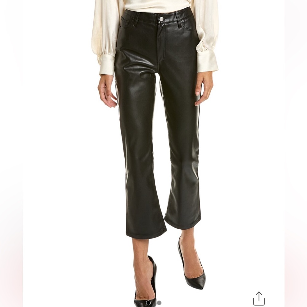 NWT. Joe’s Jean’s Mid-Rise Black Crop Boot Faux Leather Jean